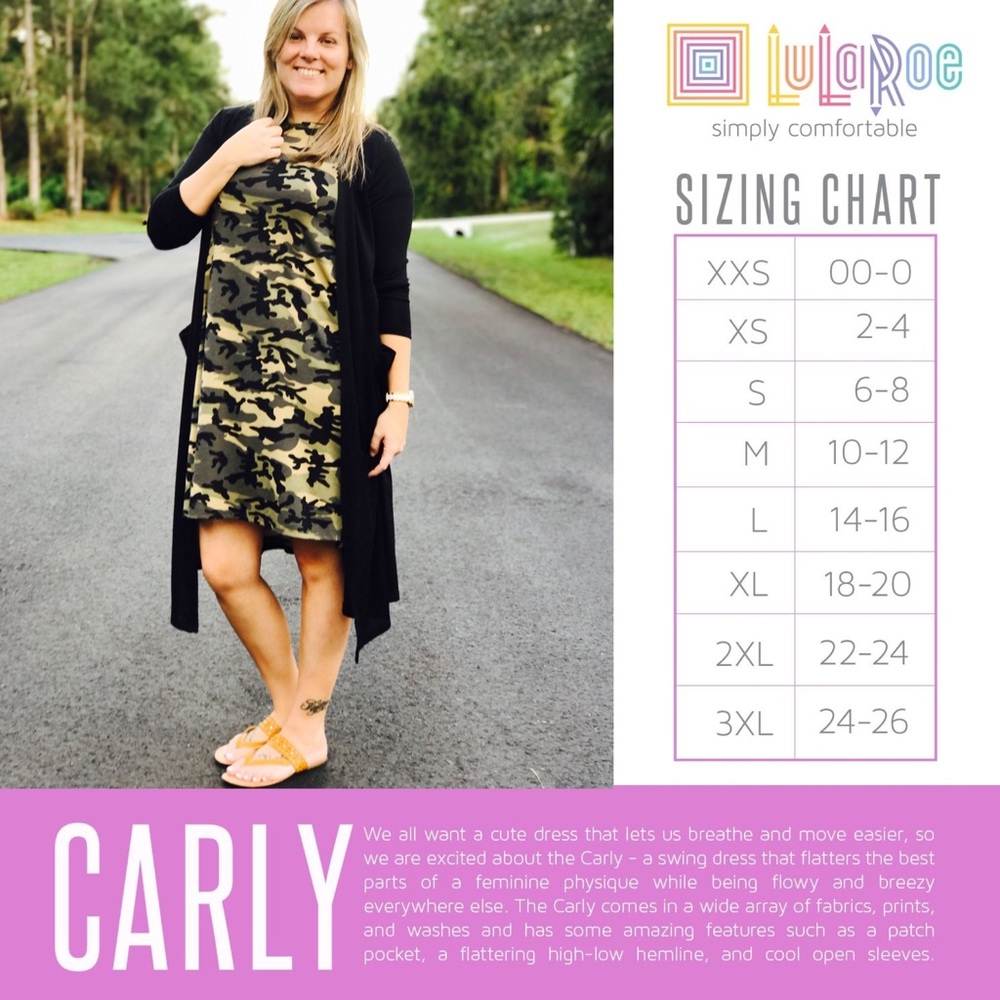 Lularoe Carly Dress Camo XL